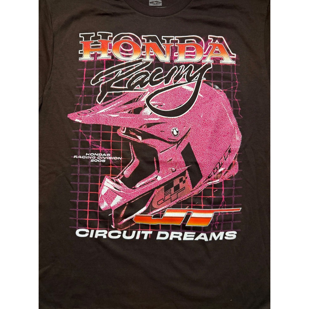 Honda Racing JT Racing USA Circuit Dreams Graphic T-Shirt Brown Mens L - Picture 3 of 8